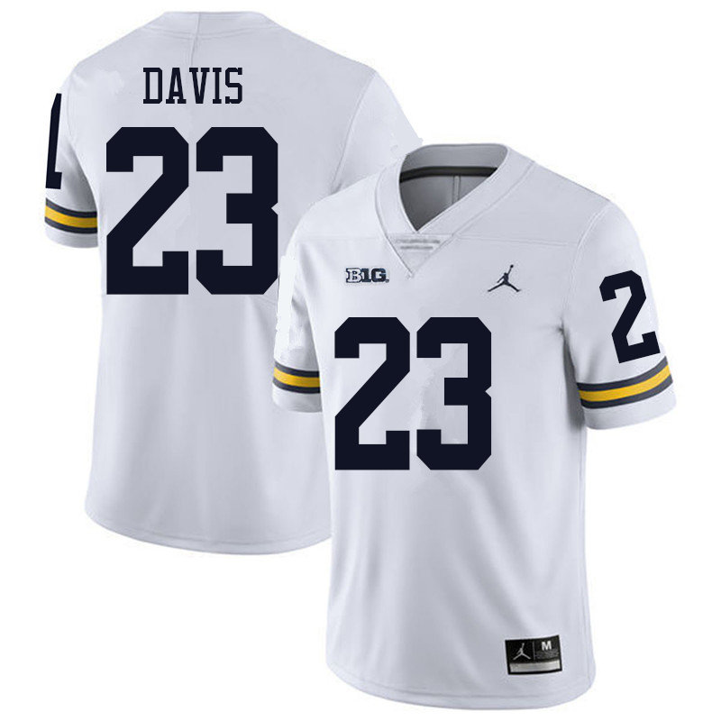 Jordan Brand Men #23 Jared Davis Michigan Wolverines College Football Jerseys Sale-White